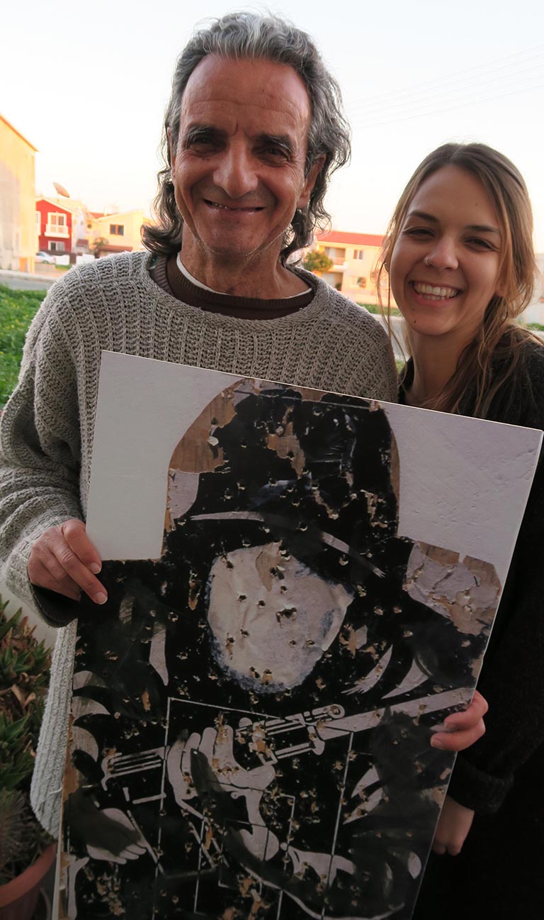 A couple holding a target